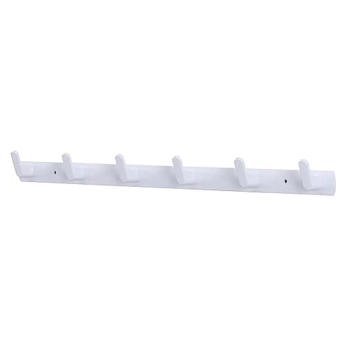 Multi-Functional Grey Aluminum Towel Hooks - 4 Hooks for Closets & Bathrooms — White