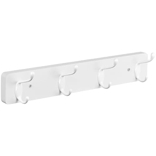 White Coat Hooks Wall Mounted for Various Items - Entryway Decor for Organizing
