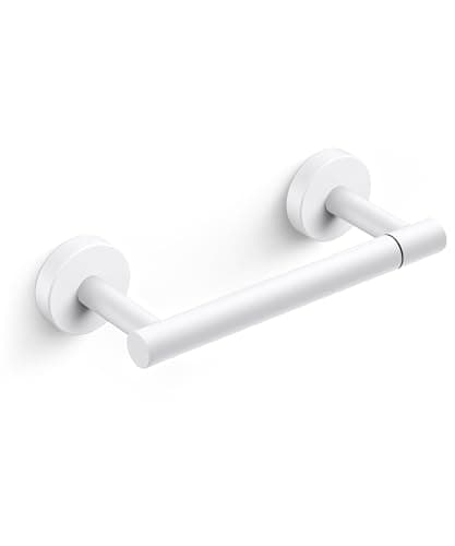 FORIOUS Matte Black Wall-Mounted Toilet Paper Holder — White