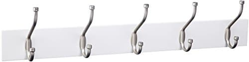 Amazon Basics White Farmhouse Coat Rack, 5 Hooks