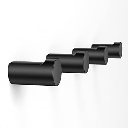 4-Pack Matte Black Metal Wall Hooks, Simple &amp; Durable for Coat &amp; Hat Storage — Metal (Small/Pack of 4)