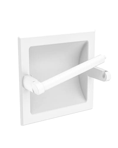 SUS304 Brushed Nickel Pivoting Wall Toilet Paper Holder — White
