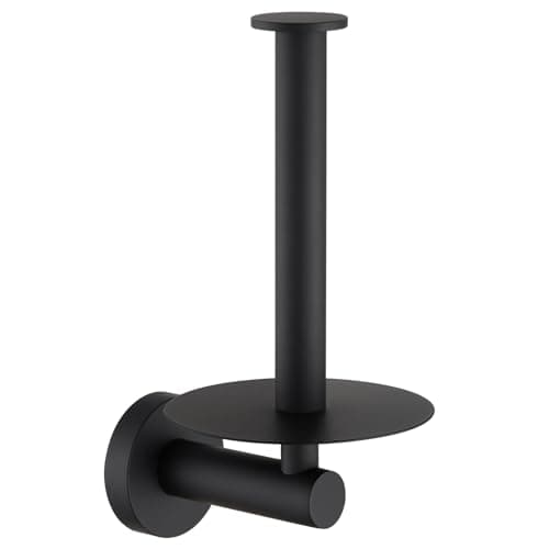 Aomasi Brushed Nickel SUS304 Stainless Steel Vertical Toilet Paper Holder — Matte Black
