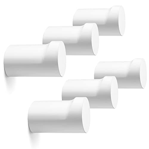 Rustic 4 Pack Wood Wall Hooks for Hanging Bags, Towels, and Clothes — White