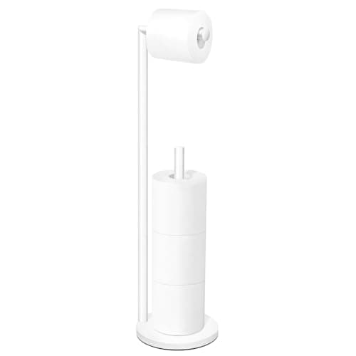 Standing Toilet Paper Holder with Storage - For Bathroom — White