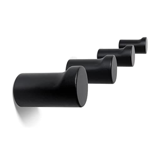 Black Walnut Wood Wall Hooks - Pack of 4 Minimalist Decor — Black