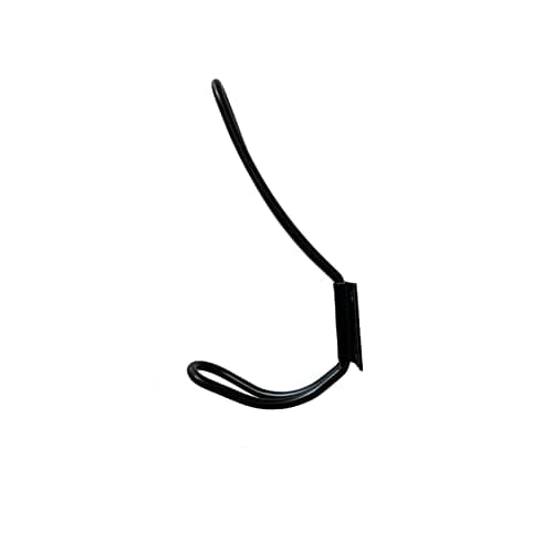 Rustic Black Wire Coat Hooks, 5 Pack Heavy Duty Double Prong Wall Hooks