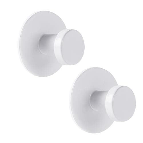 Bathroom Wall Towel Hooks - Stainless Steel, Up to 12LB, Matte Black — white 2pcs