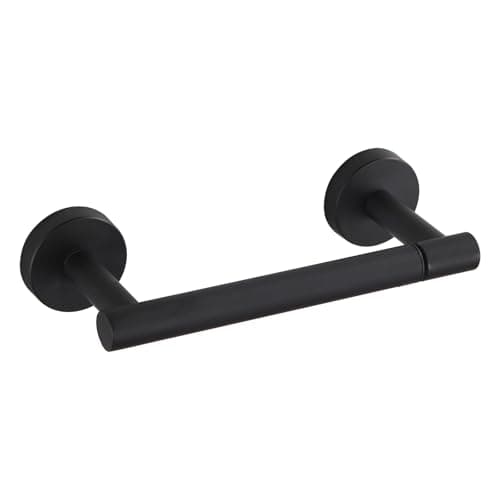 Nickel Toilet Paper Holder: Wall Mount, Double Post for Bathroom RV — Matte Black