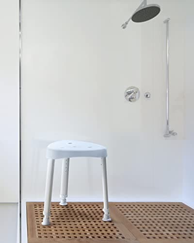 Adjustable Corner Shower Stool for Adults - Spa Seat for Small Shower
