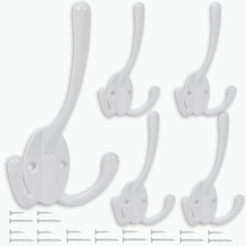 5 Pack Heavy Duty Black Wall Mount Coat Hooks Decorative for Bath and Kitchen