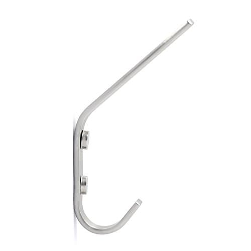 Stainless Steel Dual Wall Hook Rack - Double Prong Coat Hooks, 5 Packs