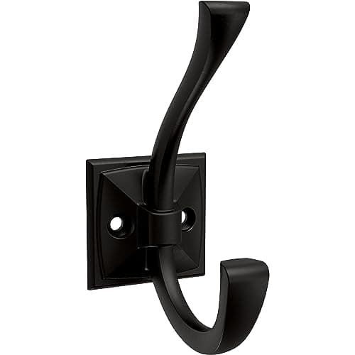 Franklin Brass Ruavista B48022K-FB-C 5-Pack Coat & Hat Wall Hooks Matte Black