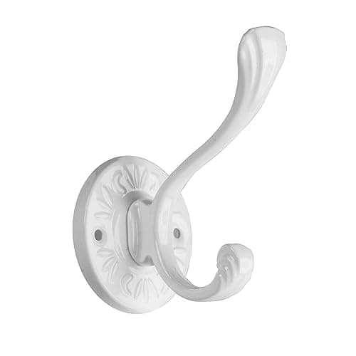 5pcs Matte Black Coat Hooks & Towel Bars for Bathrooms & Entryway — white_02
