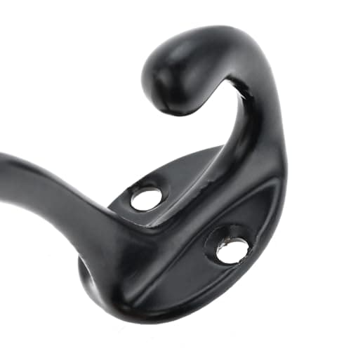 10pcs Black Wall Hooks for Towels, Clothes & Coats in Bedroom & Living Room with 20 Screws