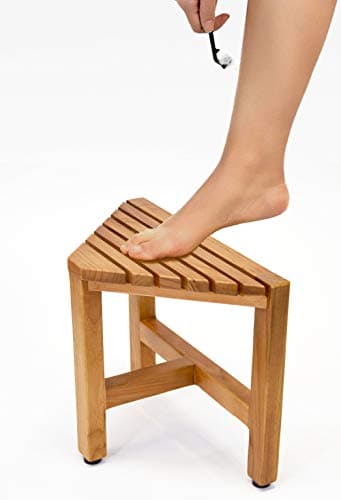 Asta Zini Solid Teak Foot Stool for Shower/Bath/Spa, TB-014