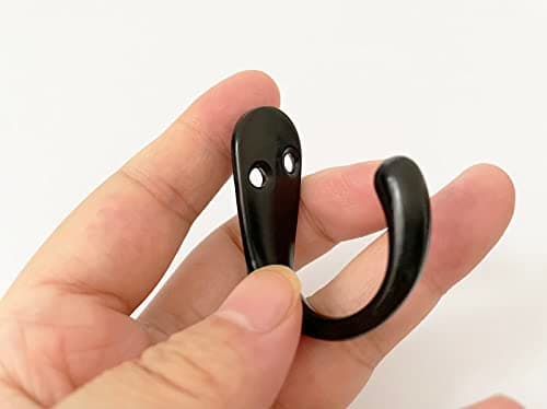Black 6-Pack Antique Jacket Hooks for Entryway Heavy Duty Wall Mount