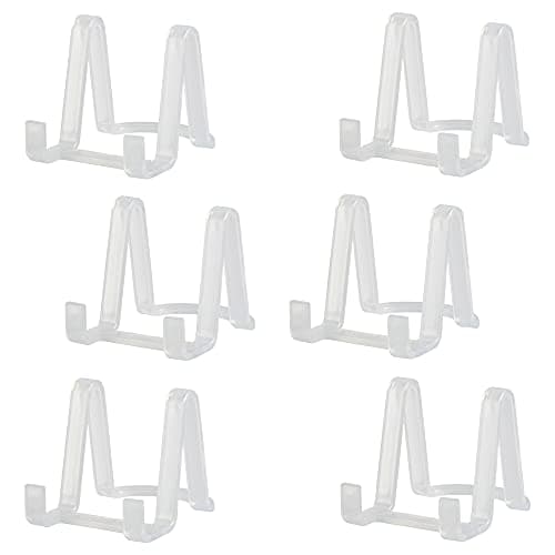 Clear 3 inch Plastic Plate Stand for Picture Frames | Decorative Display Holder - Photo | Tabletop Art