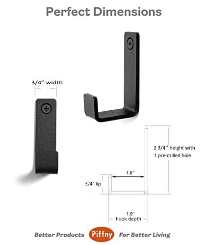 6 Pack Heavy Duty Stainless Steel Robe & Towel Hooks, Modern Industrial Design