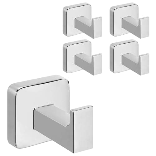 NearMoon SUS304 Stainless Steel Bath Towel Hooks - 3 Pack (Brushed Nickel) — Chrome Finish