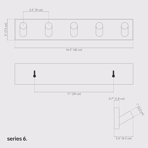 Modern Scandinavian Wall Coat Rack with 5 Hooks