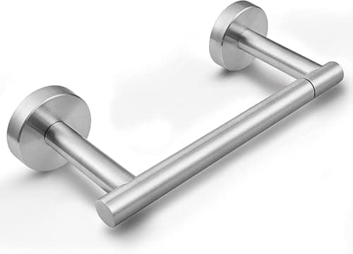 Newfun Brushed Nickel SUS 304 Stainless Steel Double Post Pivoting Toilet Paper Holder