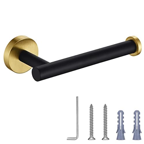 SUS304 Stainless Steel Nolimas Brushed Nickel Toilet Paper Holder — Black Gold
