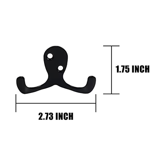 15 Pack Heavy Duty Retro Black Coat Hooks, Wall Mount with Screws