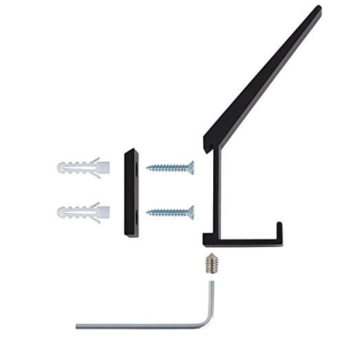 Heavy Duty Double Robe Hook Towel Holder (Black) 2 Pack