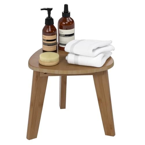 Domax Beautiful Bamboo Shower Bench for Inside Shower, Black — Walnut