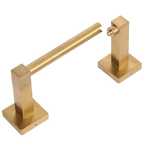 Brushed Nickel Double Post Pivoting Toilet Paper Holder Hangers Stainless Steel Wall Mount Stand — Brushed Gold
