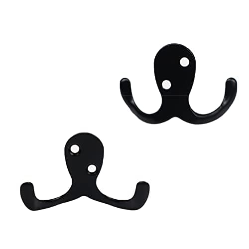 15 Pack Heavy Duty Retro Black Coat Hooks, Wall Mount with Screws