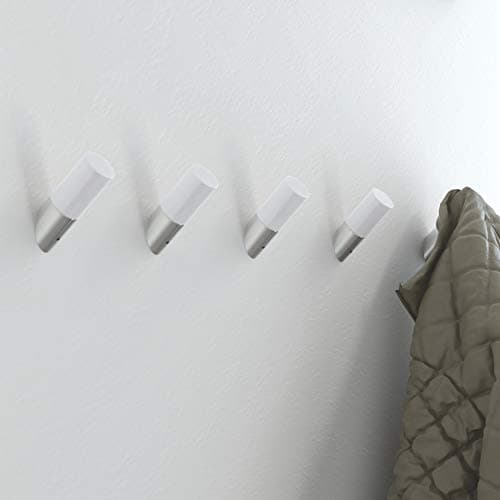 Franklin Brass Pure White/Nickel Slant 5-Pack Wall Hooks B41615