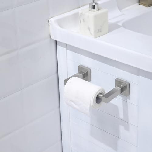Brushed Nickel Double Post Pivoting Toilet Paper Holder Hangers Stainless Steel Wall Mount Stand