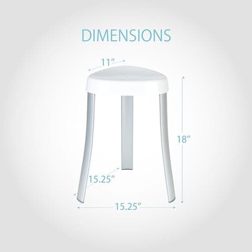 Better Living Products Rust-Proof Aluminum Legs 70060 Spa Seat Shower Stool, White