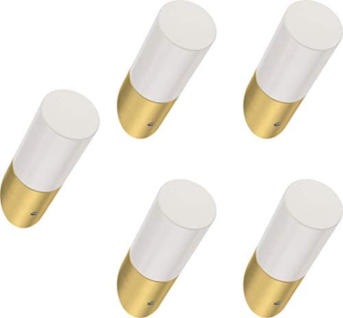 Franklin Brass Pure White/Nickel Slant 5-Pack Wall Hooks B41615 — Pure White & Brushed Brass