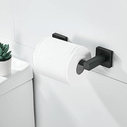 Black Wall-Mounted Toilet Paper Holder for Bathroom