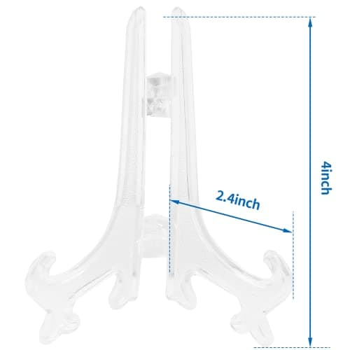 Litoexpe 24pcs 4 Inch Clear Plastic Picture Frame Acrylic Display Easels