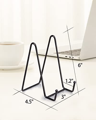 Lzerking 10-Pack Black Metal Plate Display Stands for Pictures & Decor