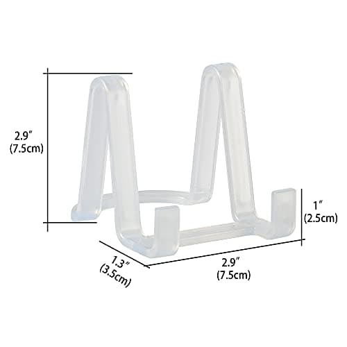 Clear 3 inch Plastic Plate Stand for Picture Frames | Decorative Display Holder - Photo | Tabletop Art