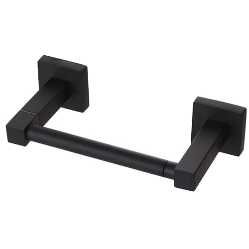 Brushed Nickel Double Post Pivoting Toilet Paper Holder Hangers Stainless Steel Wall Mount Stand — Matte Black