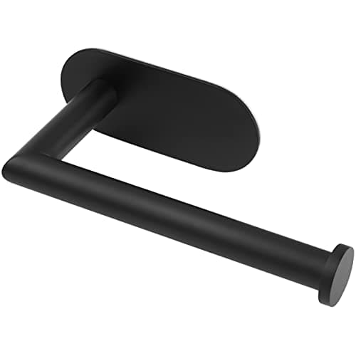 Matte Black Wall Mount Toilet Paper Holder for Bathroom — Adhesive-black