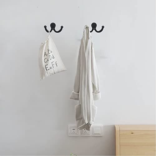 10-Pack Heavy Duty Black Coat Hooks, Indoor & Outdoor Wall Mount