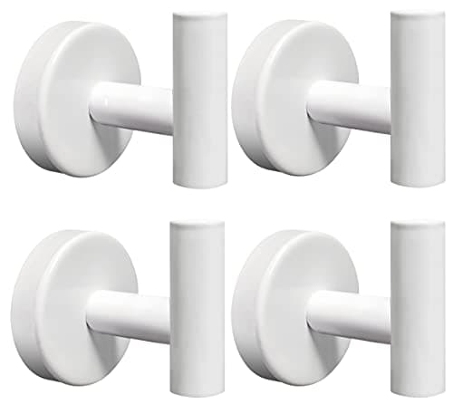 Matte Black Stainless Steel Robe Hooks Heavy Duty Bathroom Wall Mount Towel Hooks 8 Packs — White