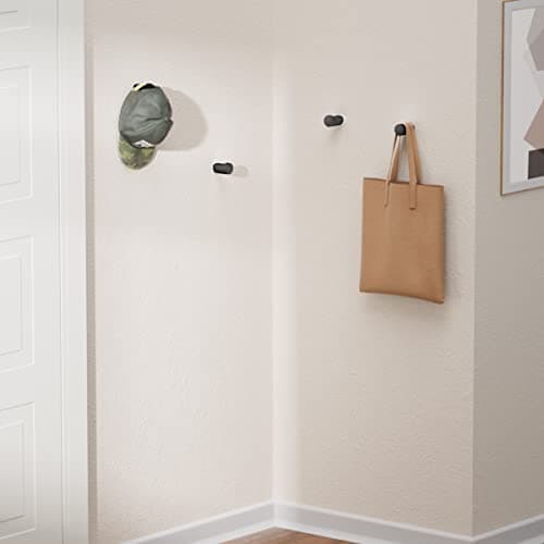 4-Pack Matte Black Metal Wall Hooks, Simple &amp; Durable for Coat &amp; Hat Storage