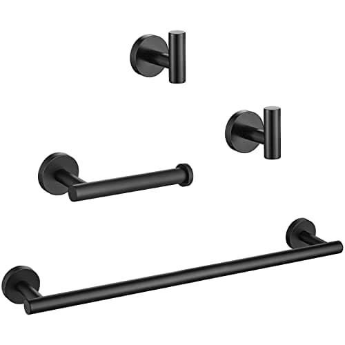 Lairuier 4-Piece Bathroom Hardware Set in Brushed Gold — 4ps Matte Black