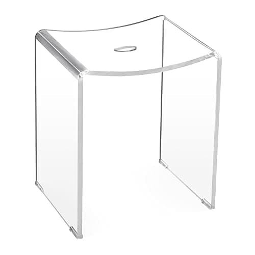 Navaris Black Acrylic Shower Bench - Waterproof 17.1" x 14.6" x 11" Seat — Transparent