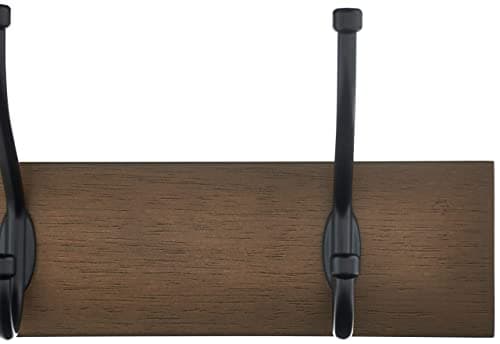 Amazon Basics Rectangular 5-Hook Farmhouse Coat Rack, Barnwood