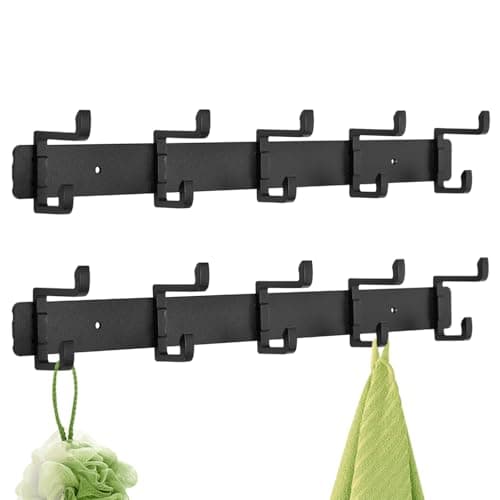 DECLUTTR 2 Pack Heavy Duty Coat Rack, Wall Mount Black