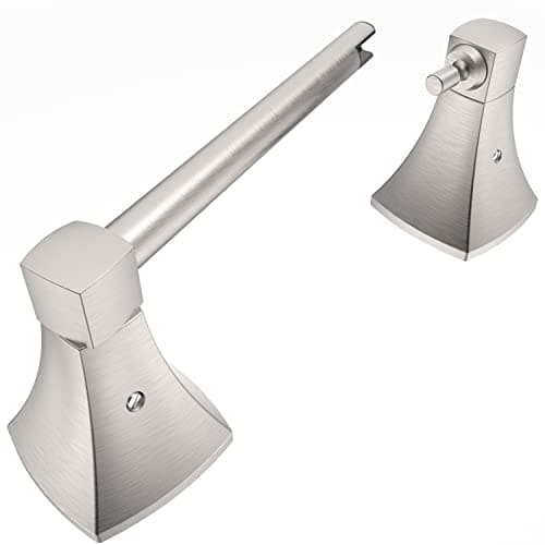 Brushed Nickel Double Post Pivot TP Holder for Bathroom, Stainless Steel & Zinc Alloy